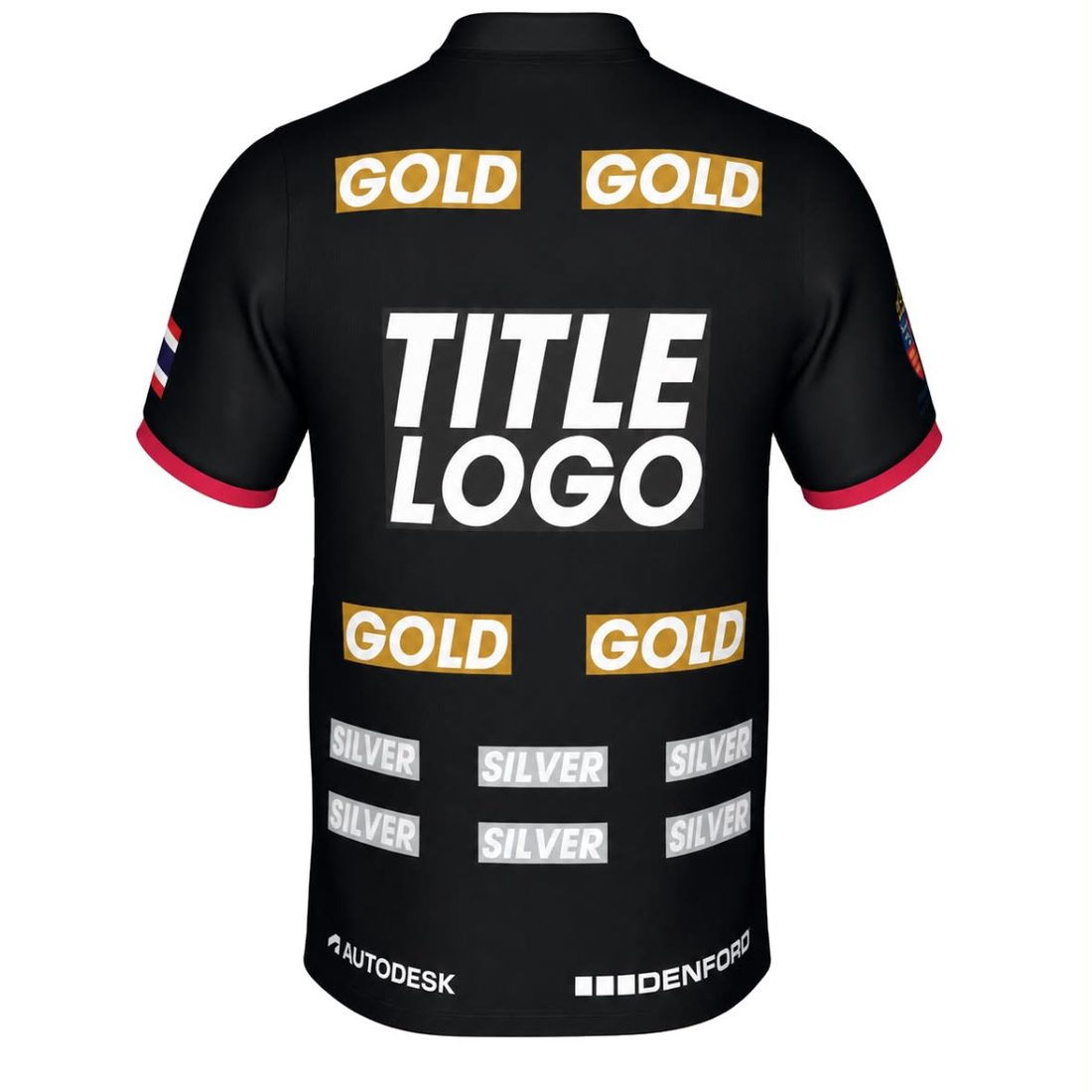Team uniform showing tiered sponsor placement
